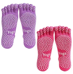 [Bethany Home] ヨガソックス 五本指 2足セット 滑り止め付き ピラティスソックス 抗菌消臭靴下スポツソックス 吸湿性 通気性 男女兼用 プラティ フィット ヨガ ピラティス バレー ダンス用 体操 ダンス 妊婦さんに