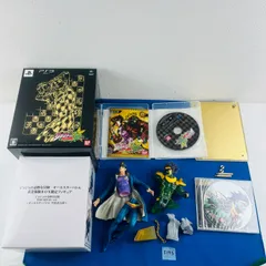 ◇F195【数量限定生産】【通電動作OK】PS3 『ジョジョの奇妙な冒険 オールスターバトル』 黄金体験BOX 空条承太郎限定フィギュア アートプレート サウンドトラックCD 川尻早人メモ 特別装丁仕様BOX 解説書付き