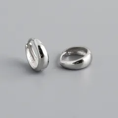 新品 未使用 シルバー ピアス 高品質 ぷっくりフープピアス シルバー925 12㎜ 上品シンプル お洒落 可愛い レディース 女性