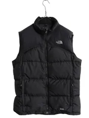 【お得なクーポン配布中!】 ノースフェイス ナイロン ダウン ベスト キッズ XL レディース M 程/ ブラック フルジップ アウトドア 600フィル ハイネック パッカプル 黒