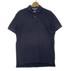 TOMMY HILFIGER トミーヒルフィガー 半袖 ポロシャツ ワンポイント刺繡 Mサイズ ネイビー