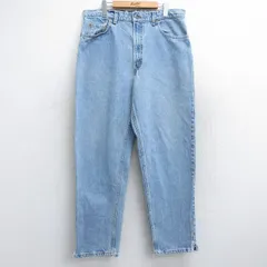 W37/古着 リーバイス Levis 550 メンズ 90s テーパード コットン 薄紺 ネイビー デニム 25oct15 中古 ボトムス ジーパン Gパン ロング パン