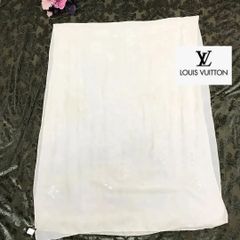 ルイヴィトン ショール　モノグラム　M74026 スカーフ ホワイト シルク ルイヴィトン ショール モノグラム M74026 スカーフ ホワイト