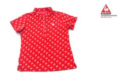 [Limited Sale] LE COQ SPORTIF GOLF Used Palm Tree Print Short-Sleeve Polo Shirt QGWNJA09 Women's Golf Wear L