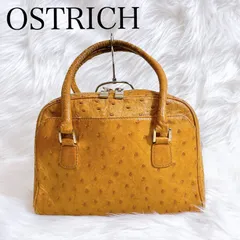 オーストリッチ　ハンドバック　レザー　ブラウン　ダチョウ　駝鳥　ostrich