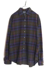 【お得なクーポン配布中!】 90s ラルフローレン チェック ボタンダウン フランネル 長袖 シャツ メンズ XL 90年代 オールド ポロ ネルシャツ マルチカラー ポニー無し