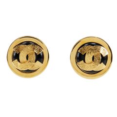 【CHANEL】シャネル ココマーク 金メッキ 黒 レディース 49.8g イヤリング