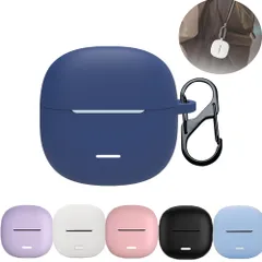 新品 FOR Redmi Buds 6 lite イヤホンケース【2025新型-紛失防止フック付き】シリコン素材 キズ防止 落下防止 紛失防止 耐衝撃 全面保護 防水 防塵 軽量 ワイヤレスイヤホン ケース (紺)