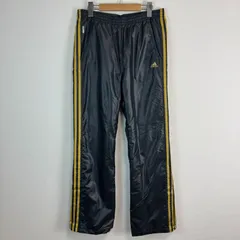 adidas アディダス トラックパンツ ワンポイントロゴ ロゴ刺繍 ブラック ゴールド メンズ 古着 ストリート