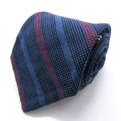 ミラショーン ブランド ネクタイ ウール ストライプ柄 PO メンズ ネイビー mila schon 【中古】