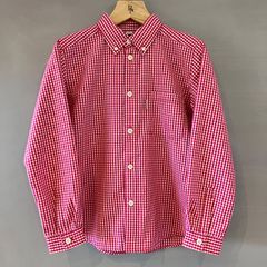 mont-bell モンベル kids キッズ チェックシャツ 長袖 シアサッカー L/S ピンク ジュニア 140cm
