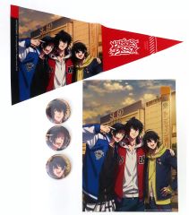 [중고] 상품 세트 이케부쿠로 디비전/Buster Bros!!! 페넌트 & 56mm 캔 배지 3개 세트 & A4 사이즈 스티커 [Blu-ray/DVD 힙 노시스 마이크-Division Rap Battle- Rhyme Anima+] 애니메이