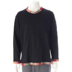 ヨウジヤマモトプールオム 90S コットン エスニック柄切り替え 長袖Ｔシャツ トップス カットソー HO-T78-098 ブラック マルチカラー M【中古】のサムネイル