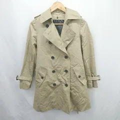 ◇ ⊇ ブランド不明 2way　裏地取り外し可能 ミドル丈 長袖 トレンチコート サイズ36 ベージュ系 レディース E  【1507160025939】