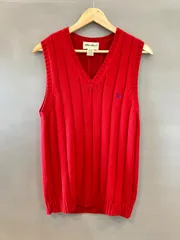 00's eddie bauer エディーバウアー コットンニットベスト レッド 赤 メンズ XSサイズ