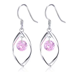 新品　(レッド 選べる Small) カラー 大小 ブランド 金属アレルギー対応 シルバー925 シルバー925 キュービックジルコニア スタッド 揺れる 葉 人気 レディース ピアス [Bildap]