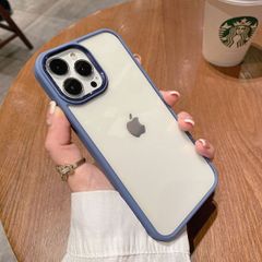 iPhoneケース iPhone15 iPhone14 iPhone13 iPhone12 Pro iPhoneSE アイホン アイフォン 携帯 スマホ ケース カバー クリア 高級感 光沢フレーム かわいい 推し活 ブルー 335