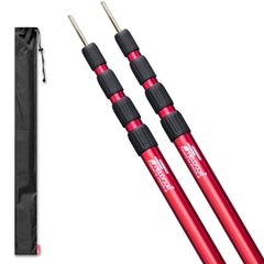 新品 回すだけ 高さ調節 簡単 振り出しタイプ ロック 無段階調節 収納袋付き 2本セット 4継無段階調節 (高さ79～250cm) スライド 直径32mm アルミテントポール 伸縮式 FIELDOOR