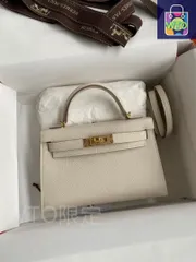 エルメス ケリー25 ホワイト ショルダーバッグ