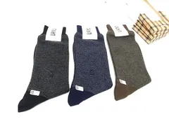 ■新品■未使用■ DAKS ダックス ウール等 靴下 ソックス 表記サイズ 25 メンズ 3点セット ブラック系×ネイビー系×ブラウン系 DK3702