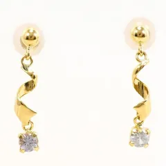 K18YG　ピアス　pierced earrings　ホワイトトパーズ　総重量約0.5g