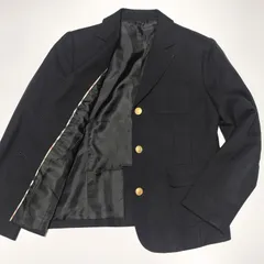 BURBERRY LONDON　金ボタン ウール ブレザー ジャケット　160A　ブラック 黒色　3ボタン　ノバチェック　山陽商会　テーラード　レディース