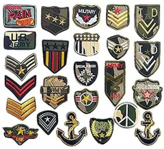 【在庫セール】24枚セット 自衛隊 ワッペン アメリカ ミリタリー 軍 サバゲー TIANYINGワッペン 装備服エンブレム パッチ補修用（ミリタリーワッペン24枚）