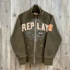 【 REPLAY リプレイ 】スウェット スエット ワッペン ジップ トレーナー Lのサムネイル