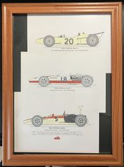 【懐かしい名車の絵ハガキ・フレーム入り】60'sホンダF1_250427