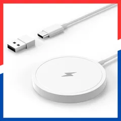 【人気商品】ワイヤレス充電器 Qi認証 マグネット式 MagSafe対応 PINRUIGE Wireless Charger (Pad) 急速 軽量 超薄型 無線充電器 Type-C USB-A 変換アダプタつき 15W/10W/7.5W/5W iPhone