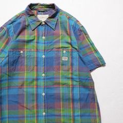 ラルフローレン デニム&サプライ チェック コットン ワークシャツ 半袖 (L) インド綿 DENIM&SUPPLY　アメリカ古着 USED  ビンテージ ヴィンテージ