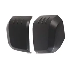 トヨタ ハイエース/HIACE 200系 6型 専用設計 サイドミラー ドアミラー カバー エアロフィン付き 取り付け簡単 飛び石 傷/割れ 防止 保護 プロテクター ドレスアップ カスタム 左右セット (マッドブラック) [マッドブラック]