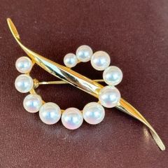 ア*ラ様 美品 MIKIMOTO ミキモト K14 パール ブローチ 愛子様着用 ア*ラ様 美品 MIKIMOTO ミキモト K14 パール ブローチ 愛子様
