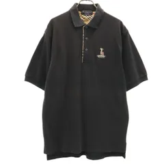 Burberrys バーバリーズ 90s オールド 半袖 ポロシャツ S ブラック系 鹿の子 メンズ 古着