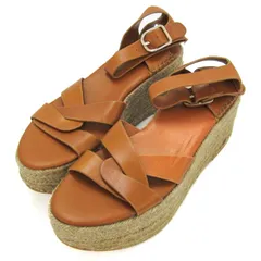 ザラ ウェッジソール サンダル ジュート 厚底 ストラップ 靴 レディース 37サイズ ブラウン系/ベージュ系 ZARA 【中古】