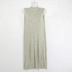 ◇ MERCURYDUO マーキュリーデュオ リブ ノースリーブ ロング ニット セーター サイズF グリーン系 レディース E  【1303240025512】