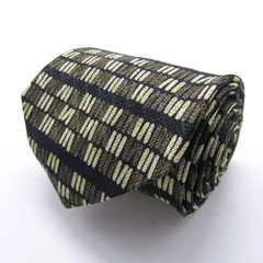 クリッツア ブランド ネクタイ ボーダー柄 格子柄 シルク 未使用タグ付 PO メンズ ブラック KRIZIA