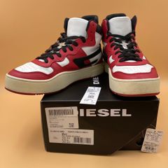 【28.5cm】DIESEL S-UKIYO MID/ディーゼル メンズ Dクオーターロゴ レザー ミドルカット スニーカー/Mars Red Star White 白赤/Y02675 PR013 H8817/ 服飾 (77-2025-0512-KO-001)