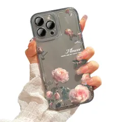 【特価セール】スマホケース おしゃれ 耐衝撃 女性人気 女の子 携帯カバー 薄くて軽い 韓国 かわいい iPhone16e 透明 TPUソフトケース 用 用 花柄 クリアケース バラ本 可愛い クリア (iPhone ケース 16e 16e用ブラック） iPh