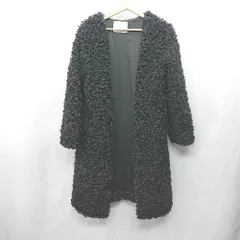 ◇ ⊇ room306 プードルファー 長袖 ノーカラーコート サイズF ブラック レディース E  【1412260013734】のサムネイル