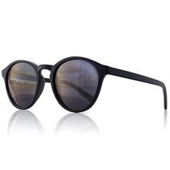 ブラックフレームマット仕上げグレーレンズ SUNGAIT クラシック ヴィンテージ ラウンド 偏光 サングラス レディース メンズ レトロ スタイル UV400 ブラックフレームマット仕上げグレーレンズ SGT166HEIKHU JP