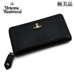 【極美品】Vivienne Westwood ヴィヴィアン・ウェストウッド ラウンドファスナー 長財布 VICTORIA ゴールドオーブ 黒 ブラック