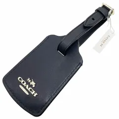 コーチ ネームタグ ラゲッジ タグ レザー 革 ダークネイビー 濃紺 65545G COACH ロゴ ネームプレート チャーム トラベルグッズ 旅行グッズ 革小物 ブランド小物 メンズ 紳士 男性 父の日 クリスマス 誕生日 プレゼント ギフト【未使用】