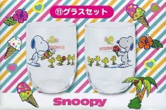 【中古】グラス(キャラクター) スヌーピー＆ウッドストック グラス2個セット 「PEANUTS(SNOOPY)×ローソン 2019年 夏のスヌーピーフェア」 サンリオ スヌーピー アイスカー当たりくじ11等景品