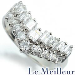 ダイヤモンド 1.03ct プラチナ Pt900 V字リング VSクラス 指輪 12号 中古 プレラブド 返品OK