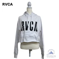 ☆新品☆ RVCA ルーカ トップス パーカー クロップド丈 マフポケット AJ043-013 レディース メンズ ユニセックス ホワイト S u-202 送料無料のサムネイル