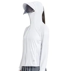 新品 [Vulpns] ラッシュガード レディース UVカット パーカー 長袖 水着 ラッシュパーカー 日焼け対策ウェア 紫外線対策 UPF50+ 軽量 速乾 通気性 つば ジップ 日焼け防止 接触冷感 薄手 無地 春 夏