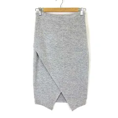チープバイヴァニテ ナルシス cheap!!by vaNite スカート ニット ラップ風 変形 ウール ストレッチ M グレー