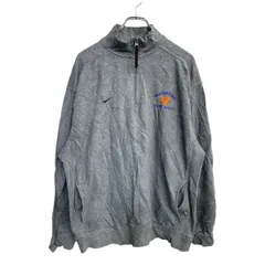 NIKE ロゴ スウェット Lサイズ ナイキ ハーフジップ グレー 古着卸 アメリカ仕入 t2411-3384