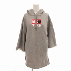 ディーゼル DIESEL スウェットワンピース フーディ ロゴプリント オーバーサイズ 長袖 XXS グレー /FT ■EC